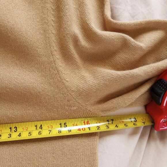 Vintage Mossimo 90s Camel Brown Minimalist Luxe Normcore Knit Long Sleeve Top - Picture 3 of 5